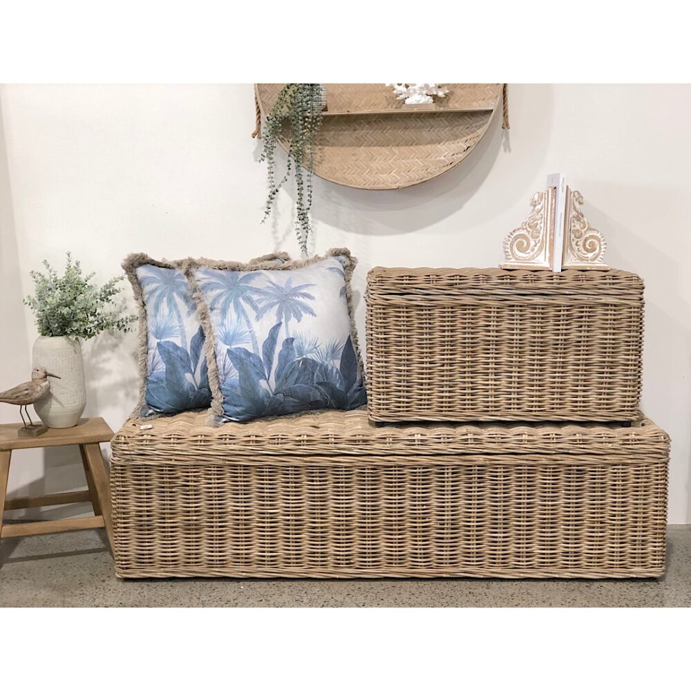 Rattan Trunk - Greywash Small