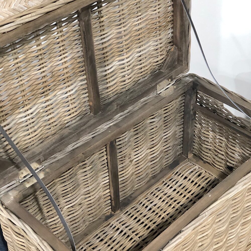 Rattan Trunk - Greywash Small