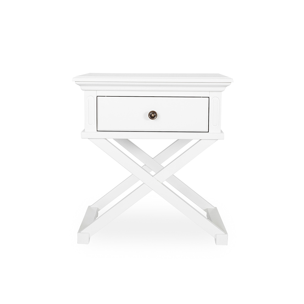 Highland White Side Table One Drawer Humble Home