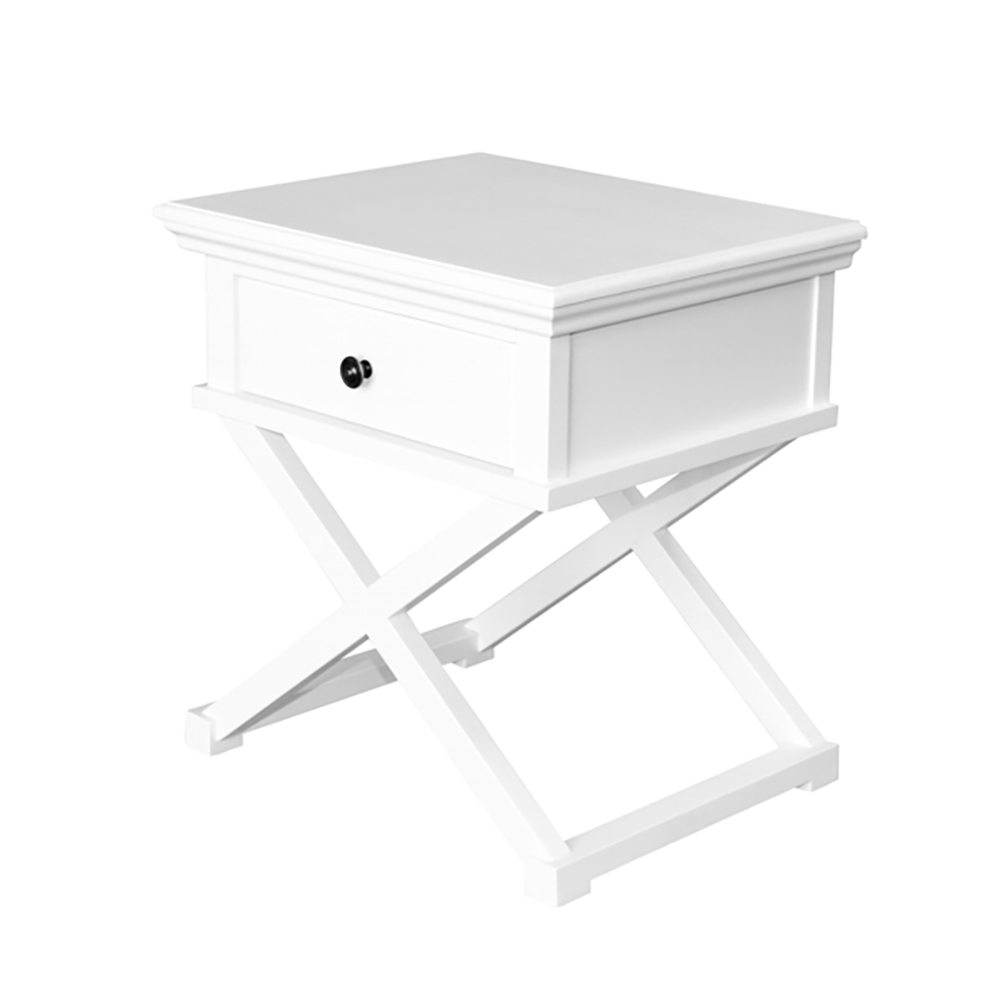Highland White Side Table One Drawer Humble Home