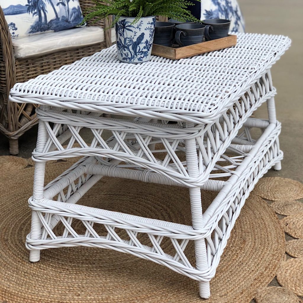 White Rattan Coffee Table Humble Home