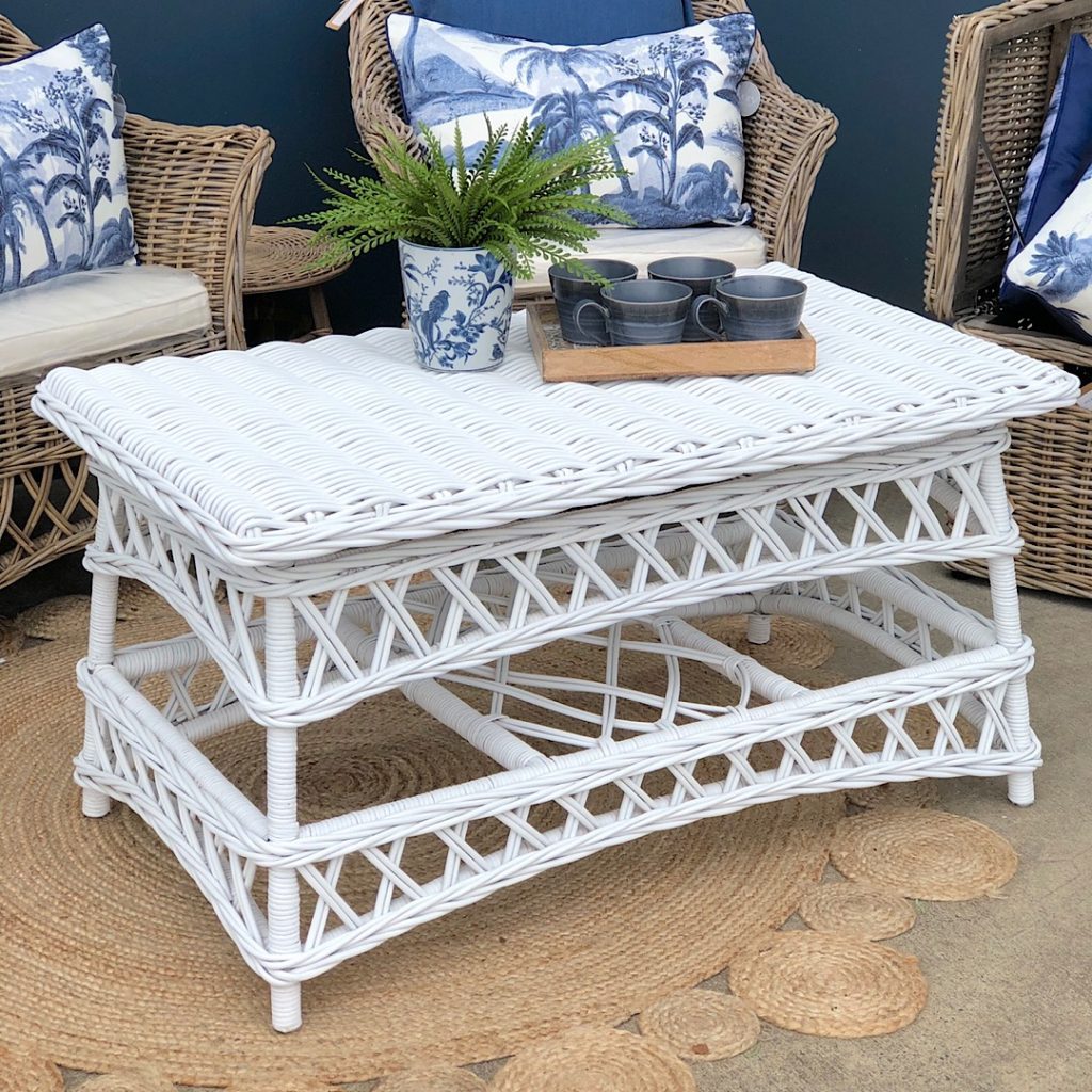 White Rattan Coffee Table Humble Home