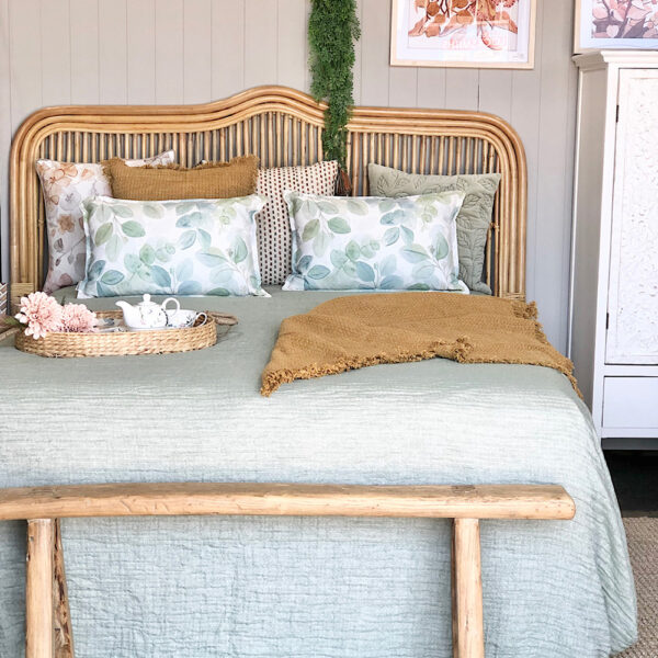 Penny Natural Rattan Bedhead Queen Humble Home