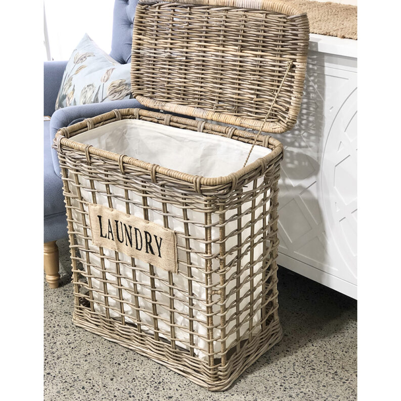 Rattan Laundry Basket Open Weave Humble Home