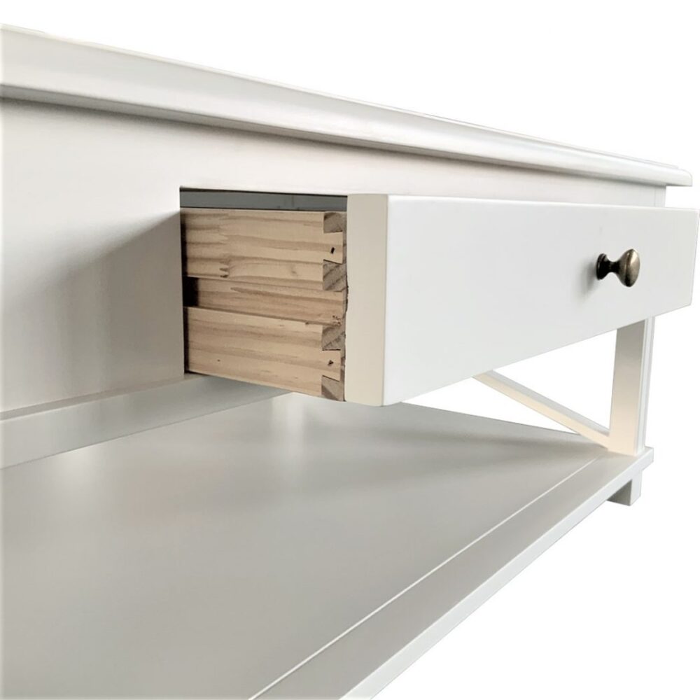 Hampton Coffee Table with Drawer - White