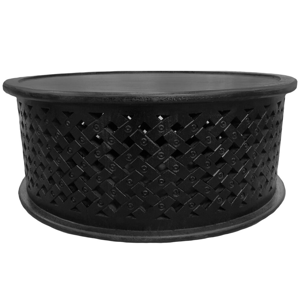Trellis Round Coffee Table - Black