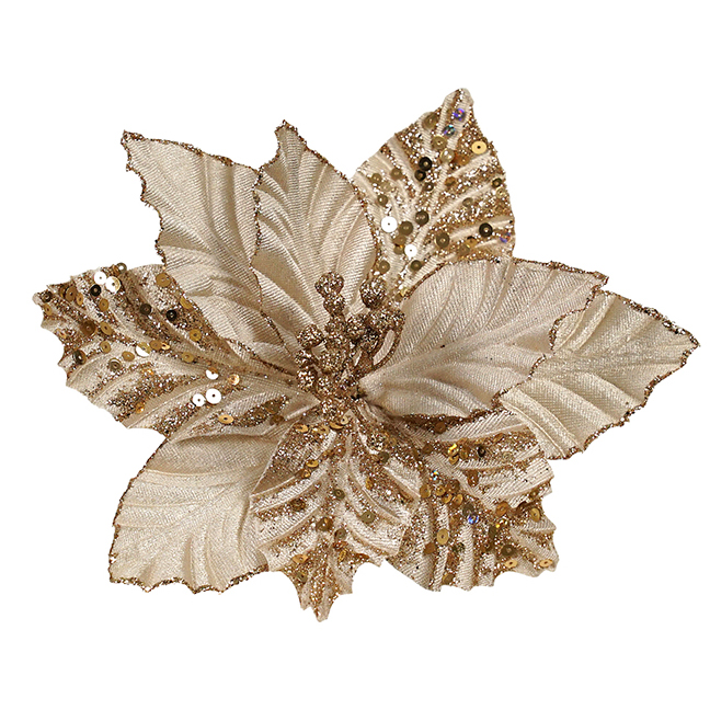 Clip On Poinsettia Two Tone Champagne Humble Home