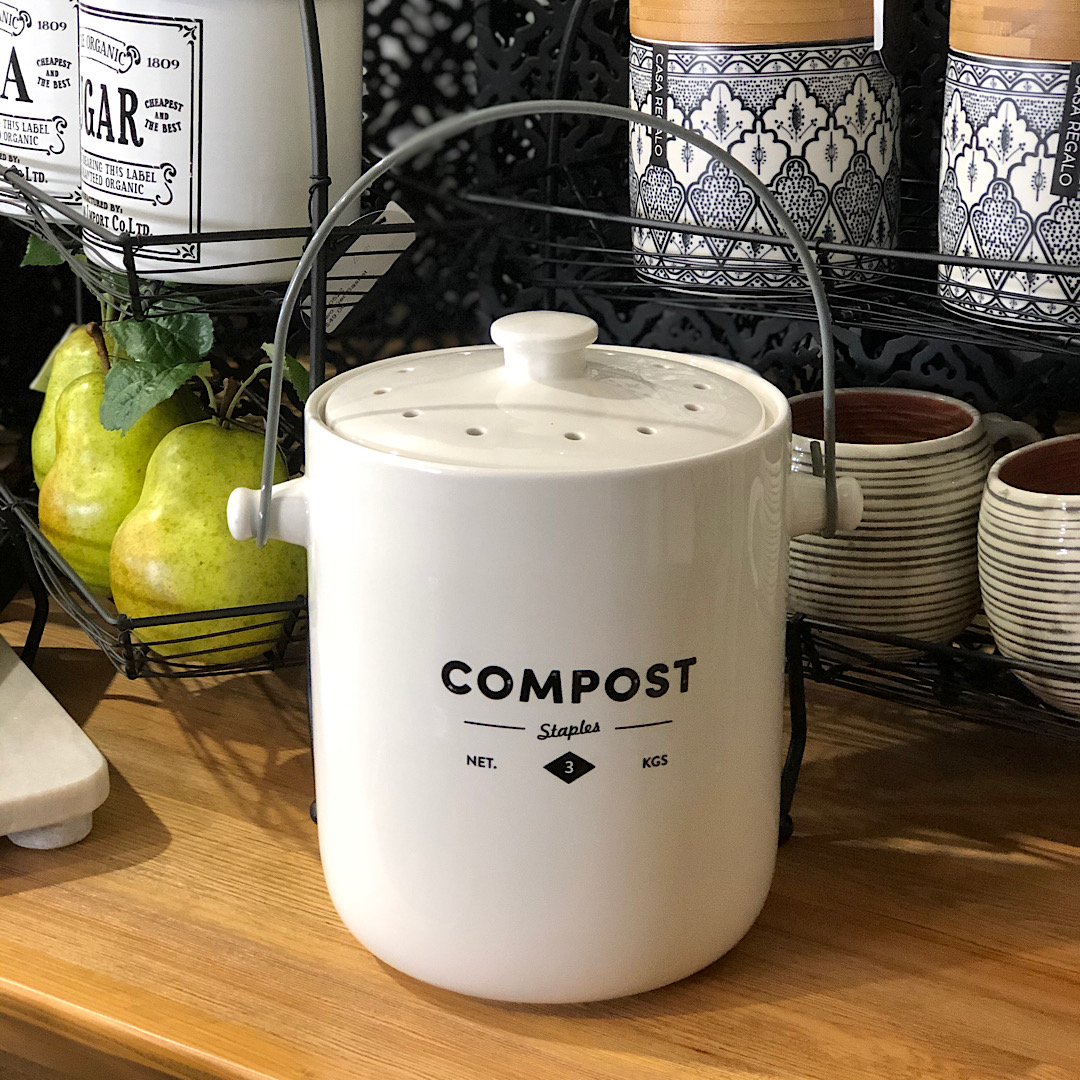 Staples White Compost Bin Humble Home