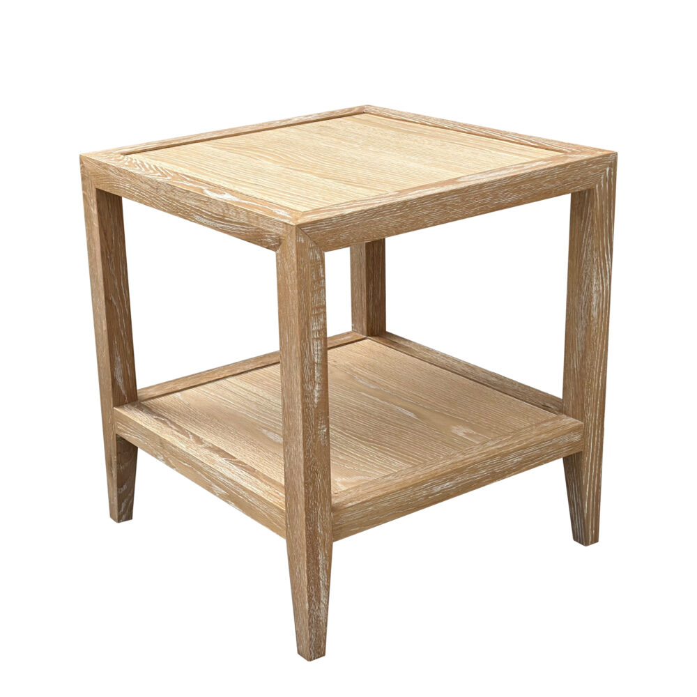 Contemporary Side Table - Whitewashed Oak