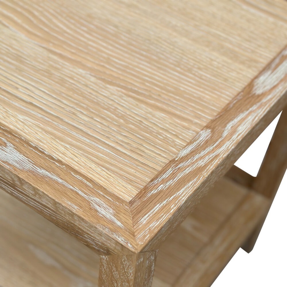 Contemporary Side Table - Whitewashed Oak